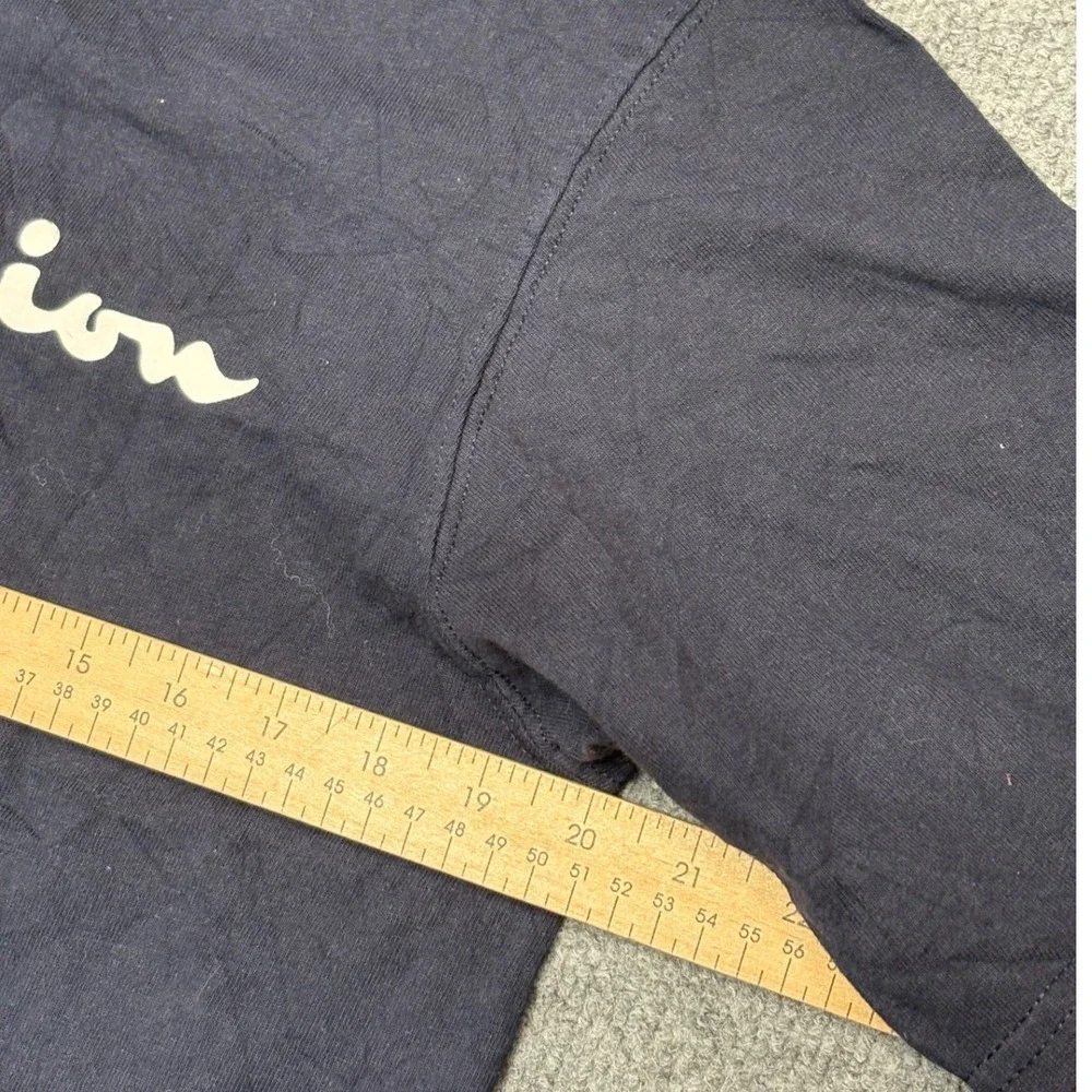 Champion Mens Medium Navy Blue‎ Script Logo Short Sleeve Cotton T-Shirt GT191 - Picture 3 of 7